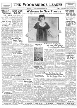 THE WOO the HOME BUILDER an INDEPENDENT NEWSPAPER PUBLISHED in the INTEREST of WOODBRIDGE TOWNSHIP SEVENTEENTH YEAR Woodbridge, N