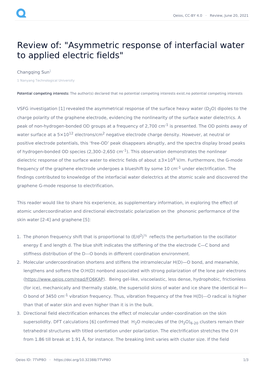 Asymmetric Response of Interfacial Water to Applied Electric Fields