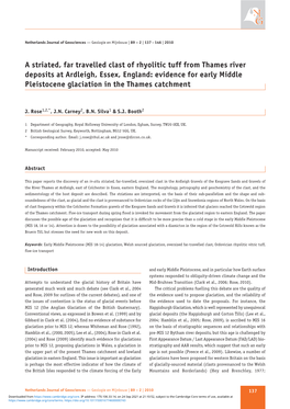 Evidence for Early Middle Pleistocene Glaciation in the Thames Catchment