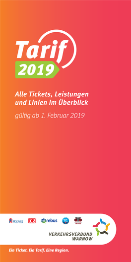 Alle Tickets, Leistungen Und Linien Im Überblick Gültig Ab 1. Februar 2019