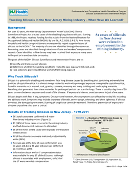 Tracking Silicosis in the New Jersey Mining Industry – What Have We Learned?