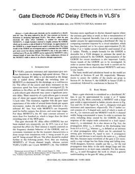 Gate Electrode RC Delay Effects in VLSI's