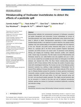Metabarcoding of Freshwater Invertebrates to Detect the Effects of a Pesticide Spill
