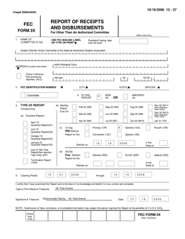 Report of Receipts and Disbursements