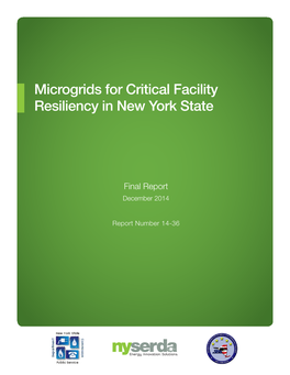 NYSERDA – Microgrids for Critical Facility Resiliency in New York State