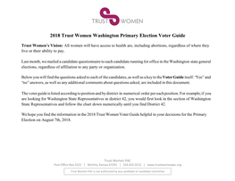 Trust Women 2018 Washington State Primary Voter Guide