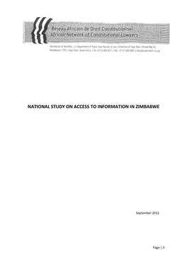 National Study on Access to Information in Zimbabwe