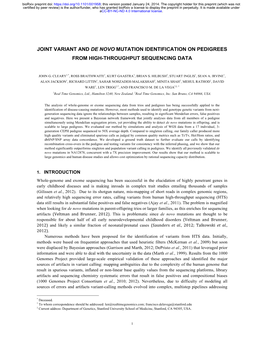 Joint Variant and De Novo Mutation Identification on Pedigrees from High-Throughput Sequencing Data