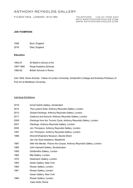 Jon Thompson CV