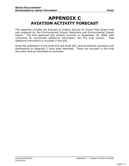 Appendix C Aviation Activity Forecast