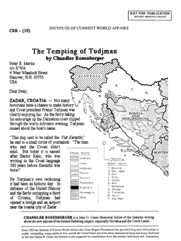 The Tempting of Tudjman by Chandler Roenberger Peter B