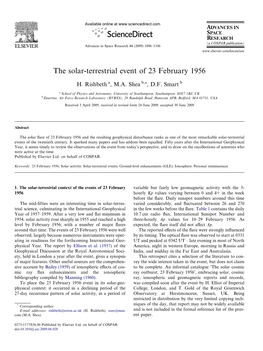 The Solar-Terrestrial Event of 23 February 1956