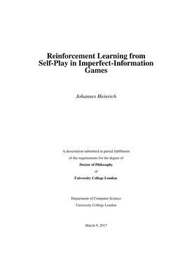 Reinforcement Learning from Self-Play in Imperfect-Information Games