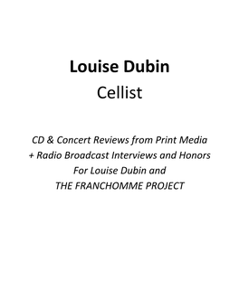 Louise Dubin Cellist