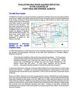 O:\Water\Milk River Aquifer\Milkrivfinal Fact Sheet.Wpd