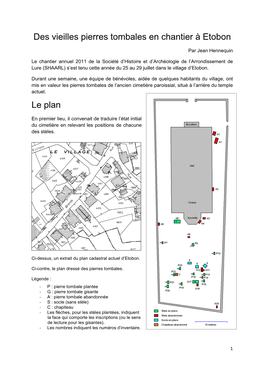 Des Vieilles Pierres Tombales En Chantier À Etobon