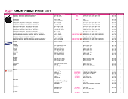 Smartphone Price List