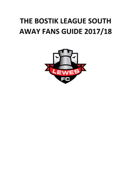 The Bostik League South Away Fans Guide 2017/18