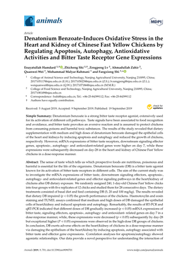 Denatonium Benzoate-Induces Oxidative Stress in the Heart