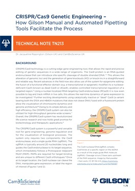 CRISPR/Cas9 Genetic Engineering – How Gilson Manual and Automated Pipetting Tools Facilitate the Process