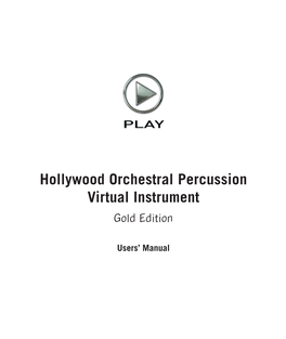 Hollywood Orchestral Percussion Gold Manual