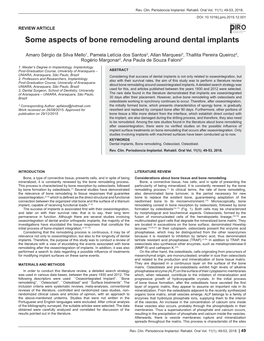 Some Aspects of Bone Remodeling Around Dental Implants