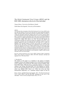 The British Sentimental Novel Corpus (BSNC) and the ROC-DDC Alternation at the Level of the Individual