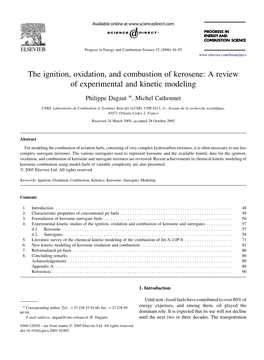 The Ignition, Oxidation, and Combustion of Kerosene: a Review of Experimental and Kinetic Modeling