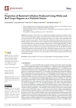 Properties of Bacterial Cellulose Produced Using White and Red Grape Bagasse As a Nutrient Source