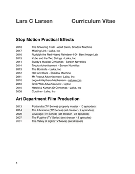 Lars C Larsen CV