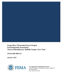 Forge River Watershed Sewer Project Environmental Assessment Town of Brookhaven, Suffolk County, New York