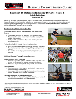 Baseball Factory Winter Classic