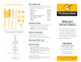 Wholesale Pastas & Sauces