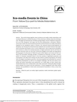 Eco-Media Events in China from Yellow Eco-Peril to Media Materialism