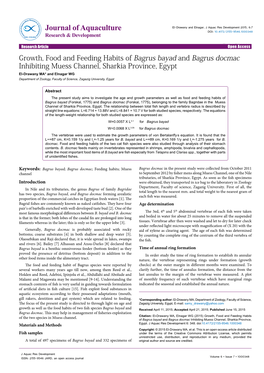 Growth, Food and Feeding Habits of Bagrus Bayad and Bagrus Docmac