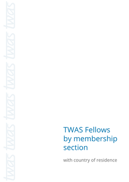 TWAS Fellows by Membership Section with Country of Residence Fellows by Membership Section