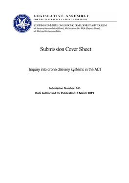 Inquiry Into Drone Delivery Systems in the ACT