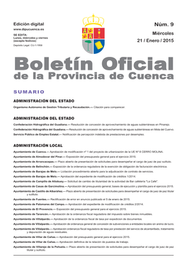 Boletín Oficial De La Provincia De Cuenca Sumario Administración Del Estado