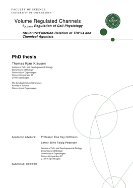 Volume Regulated Channels - Icl, Swell Regulation of Cell Physiology