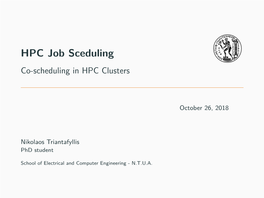 HPC Job Sceduling Co-Scheduling in HPC Clusters