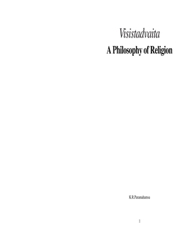 Visistadvaita a Philosophy of Religion