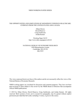 The Opportunities and Limitations of Monopsony Power in Healthcare: Evidence from the United States and Canada