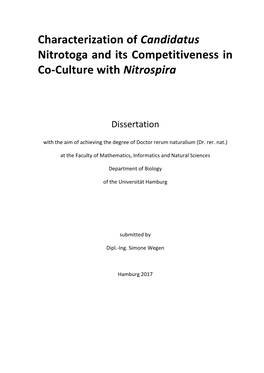 Characterization of Candidatus Nitrotoga and Its Competitiveness in Co-Culture with Nitrospira