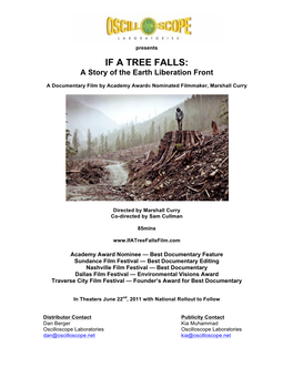 If a Tree Falls-Press Notes