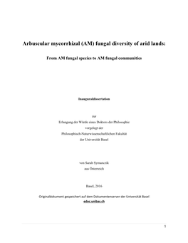 Arbuscular Mycorrhizal (AM) Fungal Diversity of Arid Lands