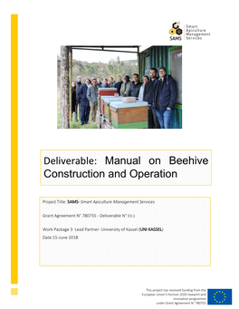 SAMS Manual on Beehive Construction and Operation Final