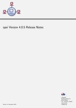 Opsi Version 4.0.5 Release Notes