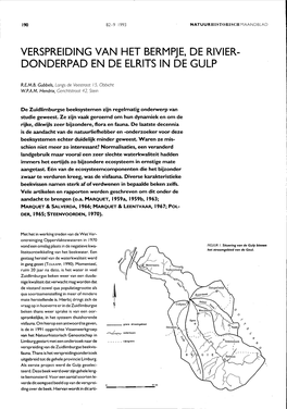 Verspreiding Van Het Bermpje, De Rivier- Donderpad En De Elrits in De Gulp