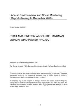 Thailand: Energy Absolute Hanuman