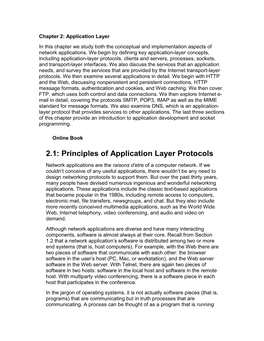 Principles of Application Layer Protocols Network Applications Are the Raisons D'etre of a Computer Network